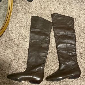 Lucky Brand brown over the knee leather boots 8.5